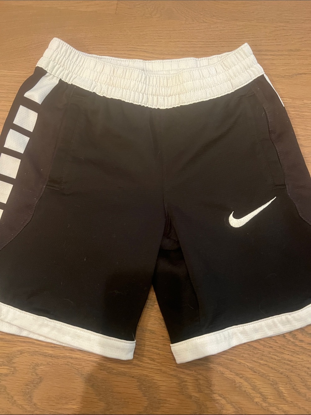 Nike Black and White Performance Shorts with Swoosh